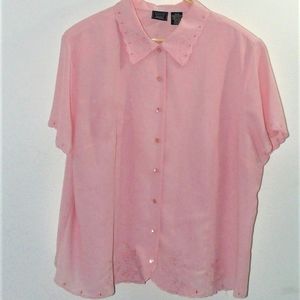 Laura Scott embroidered button up blouse
